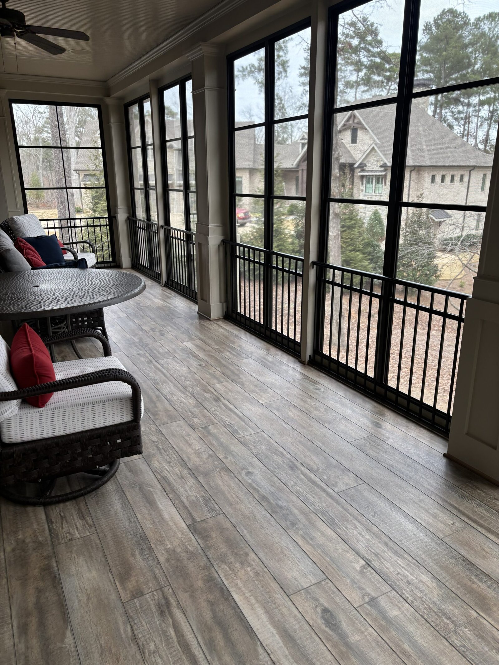 Luxury vinyl plank LVP flooring installation Lake Oconee home